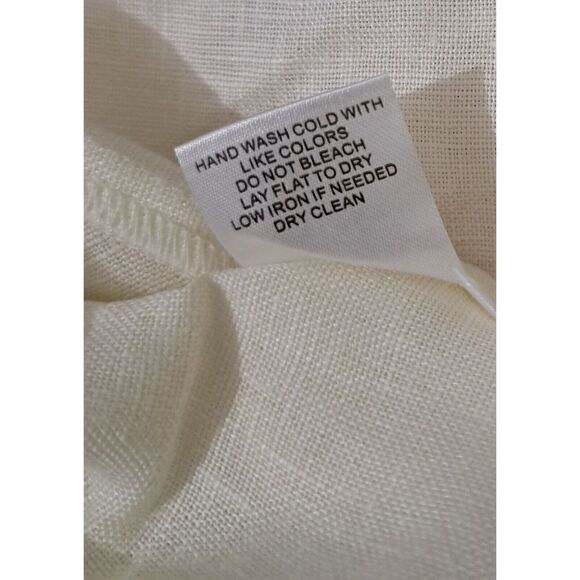 Monday Beachwear Womens Medium Ivory Cropped ACAPULCO TOP 100% LINEN WRAP TIE - Picture 8 of 8